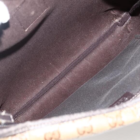 GUCCI GG Crystal Abbey Bag Coated Canvas Outlet Beige Gold 268642 Auth 144095 - Picture 10 of 16